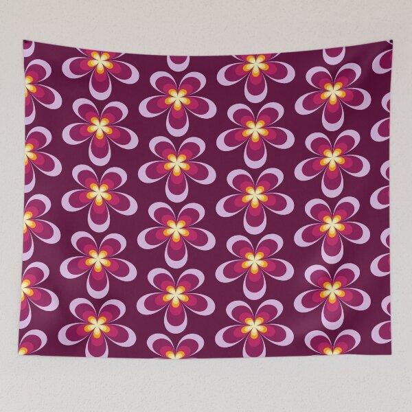 Item preview, Vintage 70s psychedelic flower art  designed and sold by wonghong.