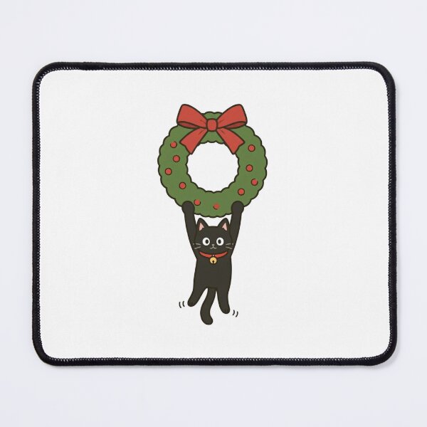 Item preview, Cute Black Cat Christmas Wreath | Funny Holiday Cat Lover designed and sold by LuloCreative.