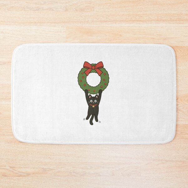 Item preview, Cute Black Cat Christmas Wreath | Funny Holiday Cat Lover designed and sold by LuloCreative.