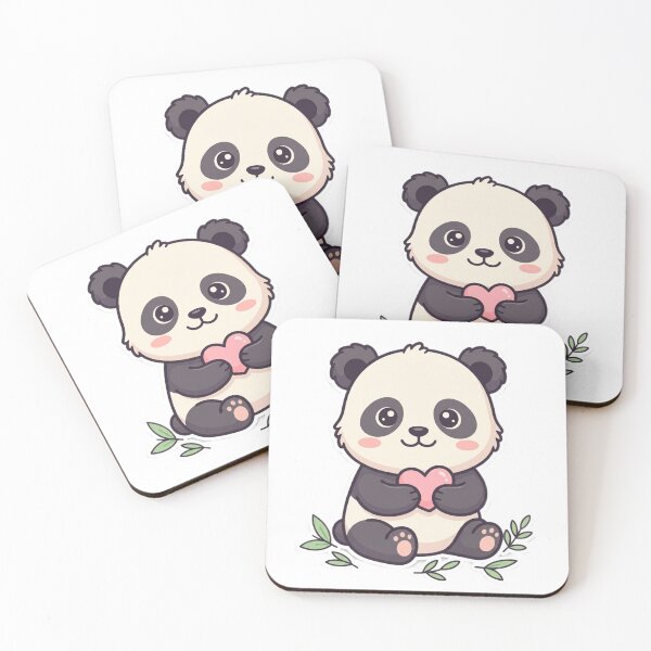 Item preview, Cute Baby Panda Hugging Heart – Kawaii Panda Sticker designed and sold by Tinydoodlenest .