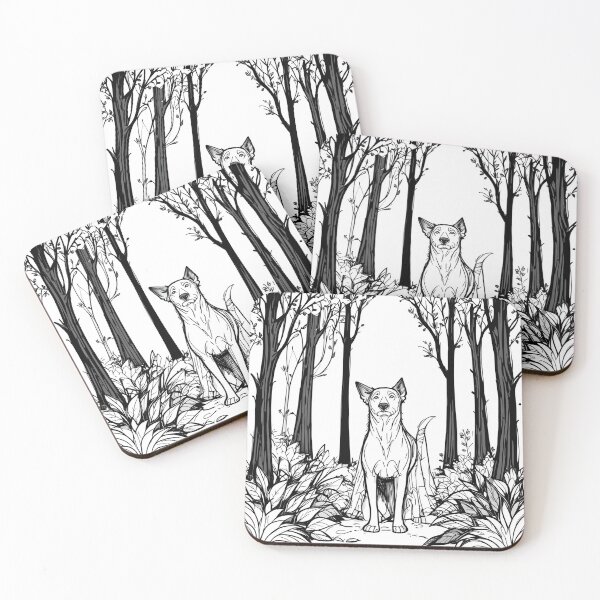 Item preview, Dog in the Forest Line Art – Minimalist Nature Dog Lover Illustration designed and sold by PixPixari.