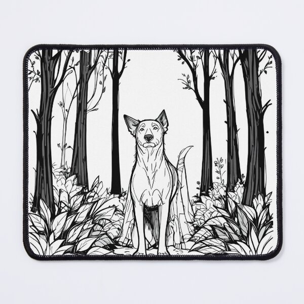 Item preview, Dog in the Forest Line Art – Minimalist Nature Dog Lover Illustration designed and sold by PixPixari.