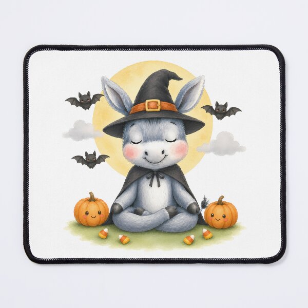 Item preview, Halloween Lotus Donkey in a Witch’s Hat designed and sold by YogiAnimalArt.