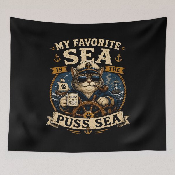 Item preview, My  Favorite Sea is The Puss-Sea designed and sold by TheEndDesign.