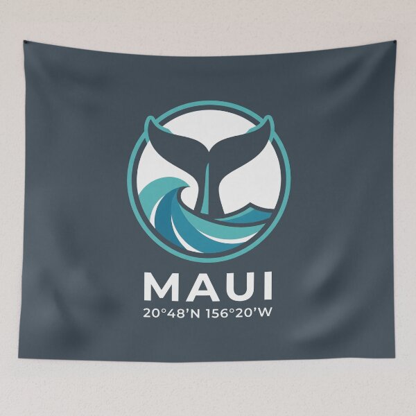 Item preview, Maui 20 48 N 156 20 W - Whale Watching Ocean Art designed and sold by SplashTastic.
