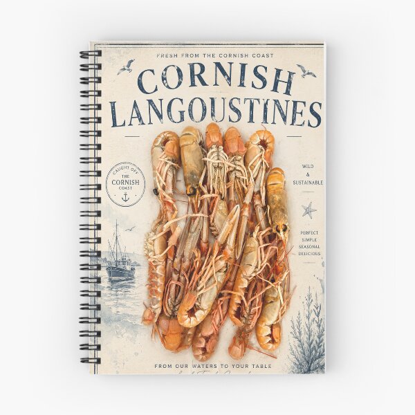 Item preview, Cornish Langoustine Coastal Illustration Poster Style designed and sold by TheSlowShore.