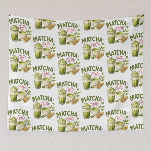 Item preview, Matcha Latte | Creamy Green Tea Café Illustration designed and sold by UUniqueIImprint.