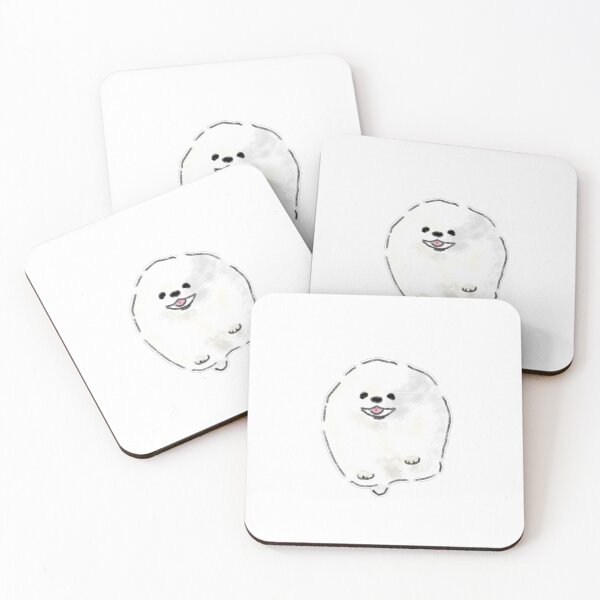 Item preview, Happy Fluffy White Pomeranian Sketch designed and sold by raun.draw.