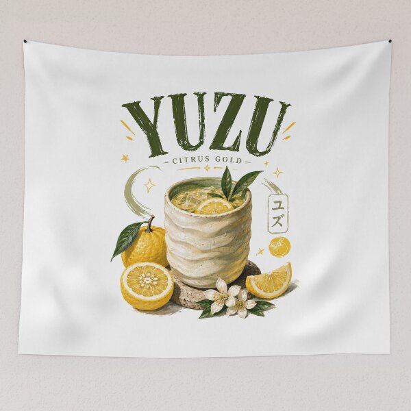Aperçu de l'œuvre Yuzu Citrus | Illustration d'une boisson aux agrumes japonaise, vive et acidulée créée et vendue par UUniqueIImprint.