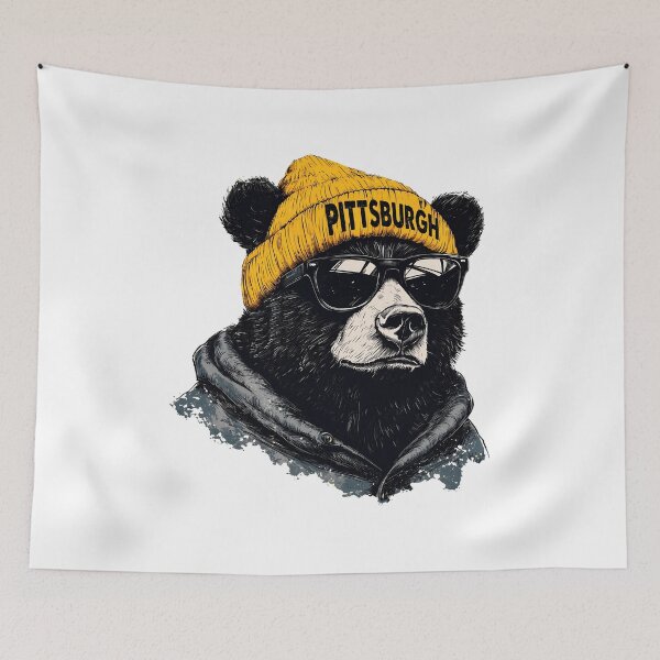 Item preview, Cool Pittsburgh Bear Wearing Winter Street Style designed and sold by AmyYu44086.