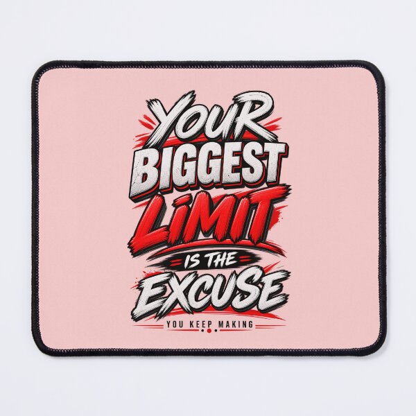 Item preview, Your Biggest Limit Is The Excuse You Keep Making Motivational Quote designed and sold by WearTheVibe Store.