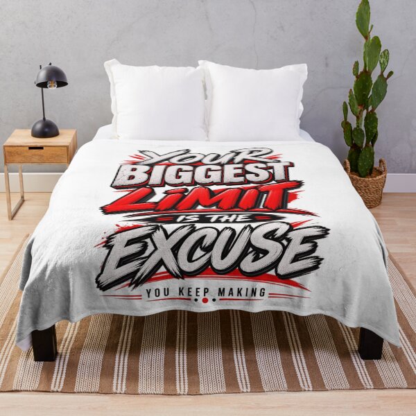 Item preview, Your Biggest Limit Is The Excuse You Keep Making Motivational Quote designed and sold by WearTheVibe Store.