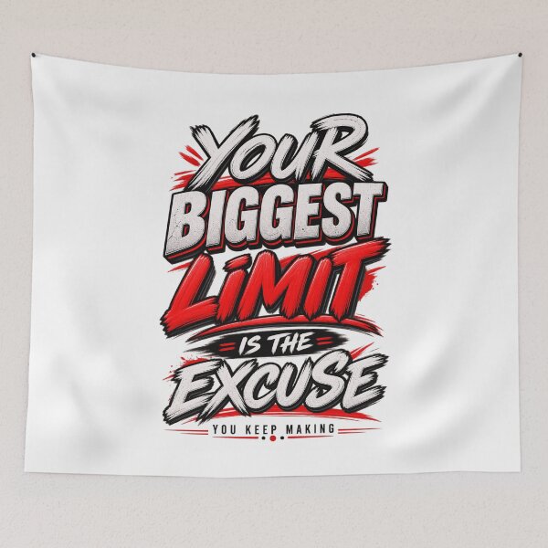 Item preview, Your Biggest Limit Is The Excuse You Keep Making Motivational Quote designed and sold by WearTheVibe Store.