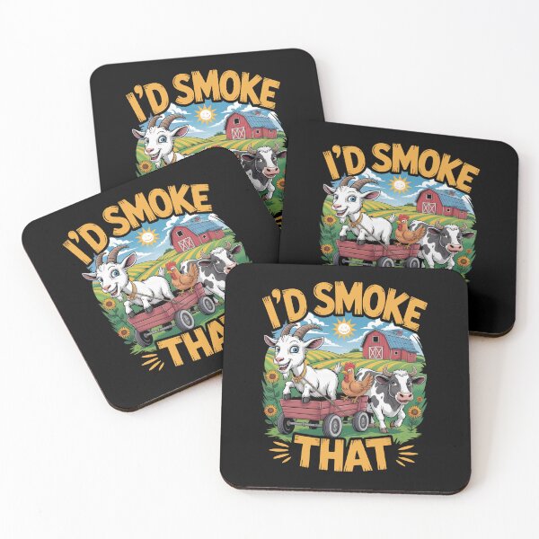 Item preview, I'd Smoke That Funny BBQ Gift for Grill Lovers Farm Animal Humor designed and sold by SkymarArt.
