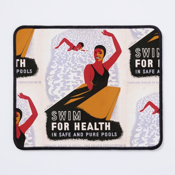 Item preview, Vintage 1940 WPA Poster | Swimming for Health Promotion | Bold Graphic Art | Safe Pools | Cleveland Division of Health designed and sold by artofuniverse.