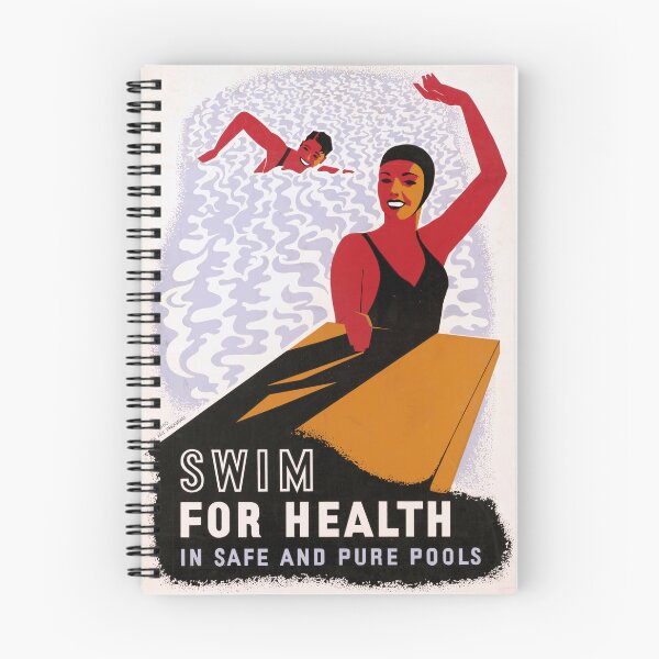 Item preview, Vintage 1940 WPA Poster | Swimming for Health Promotion | Bold Graphic Art | Safe Pools | Cleveland Division of Health designed and sold by artofuniverse.