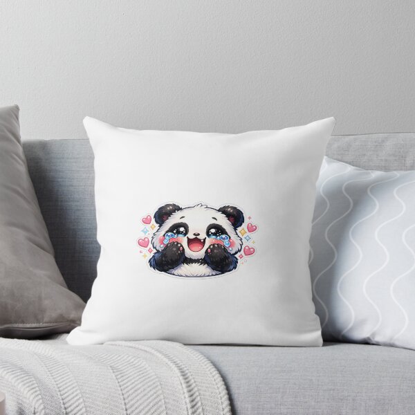 Item preview, Happy Crying Panda Sticker Kawaii Emotional Animal Meme for Gen Z & Panda Lovers designed and sold by CutePrintCorner.