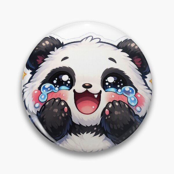 Item preview, Happy Crying Panda Sticker Kawaii Emotional Animal Meme for Gen Z & Panda Lovers designed and sold by CutePrintCorner.
