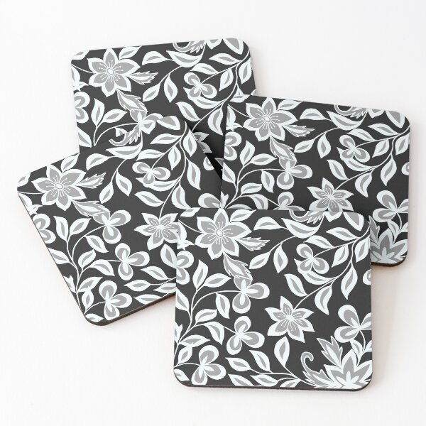 Item preview, Monochrome Floral Botanical Pattern Art designed and sold by ​Jyoti Digital Artist.