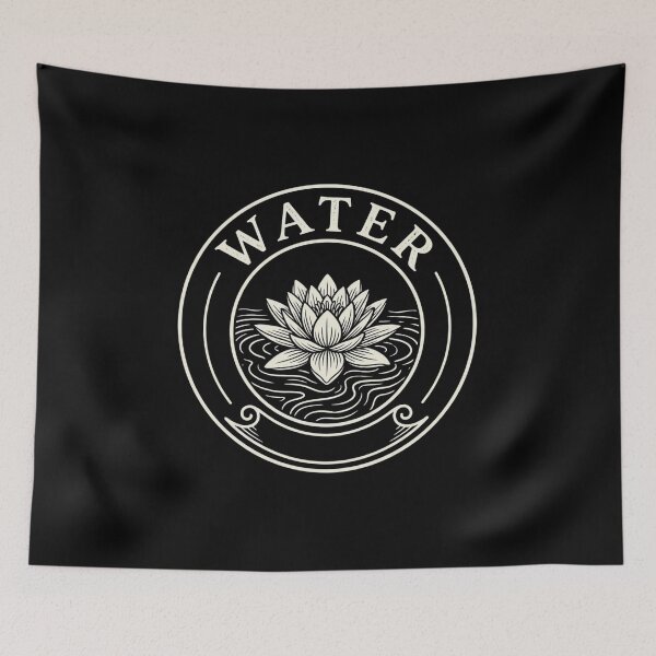 Item preview, Water Element Lily Botanical Emblem T-Shirt designed and sold by KreatoLab.