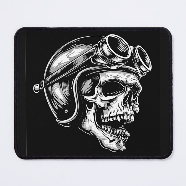 Item preview, Biker Skull Motorcycle Helmet Goggles Dark Rider Vintage Moto Art designed and sold by inkoutninja.