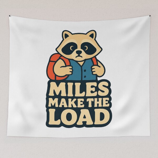 Item preview, Raccoon Rucker Miles Make the Load Rucking Graphic designed and sold by Ainbowz-Artwork.