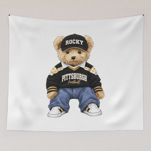 Item preview, Cute Teddy Bear Pittsburgh Football Fan Outfit designed and sold by KellyJone76986.