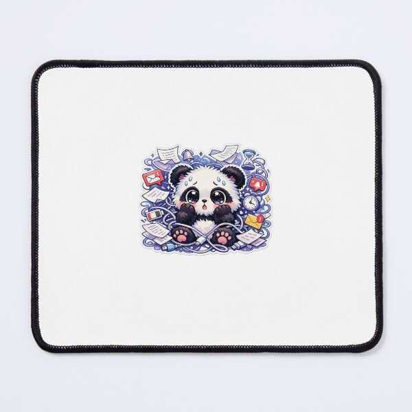 Item preview, Overwhelmed Panda Sticker Kawaii Funny Stress Meme for Students & Busy Gen Z designed and sold by CutePrintCorner.
