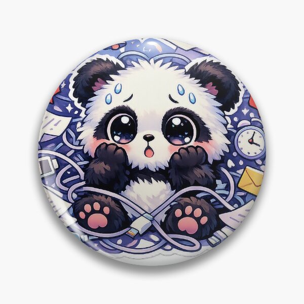 Item preview, Overwhelmed Panda Sticker Kawaii Funny Stress Meme for Students & Busy Gen Z designed and sold by CutePrintCorner.