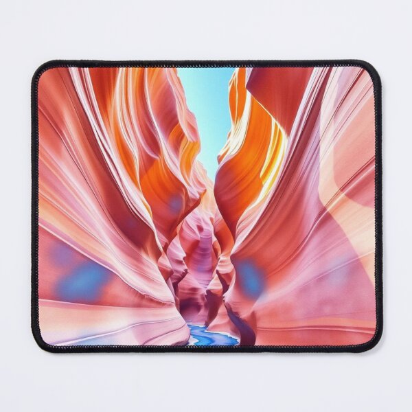 Item preview, Vibrant Antelope Canyon Slot with Flowing Blue River Abstract Landscape Art Print designed and sold by EllDAV777.