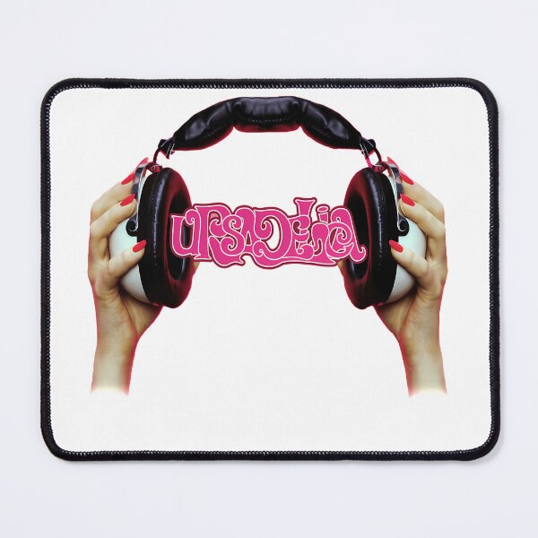 Item preview, Hands Holding Audio Headphones Pink Lettering designed and sold by Isaac Anene.