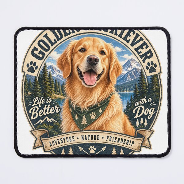 Item preview, Golden Retriever Vintage Emblem designed and sold by Haru-Labo.