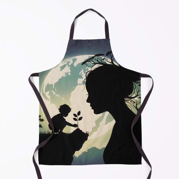 Item preview, Earth Day Mother Nature Child Planting Silhouette Art designed and sold by designscreators.