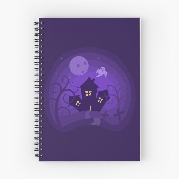 Item preview, Haunted Halloween House Beneath a Ghostly Purple Moon designed and sold by CozyLittleShop.