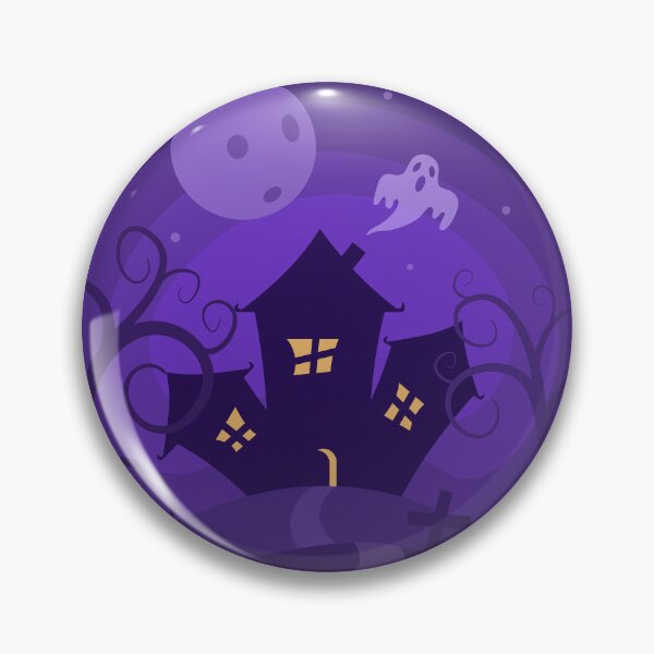 Item preview, Haunted Halloween House Beneath a Ghostly Purple Moon designed and sold by CozyLittleShop.