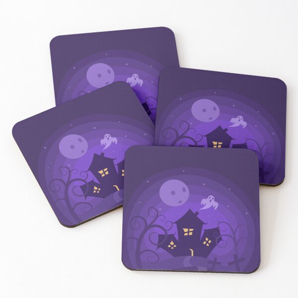 Item preview, Haunted Halloween House Beneath a Ghostly Purple Moon designed and sold by CozyLittleShop.
