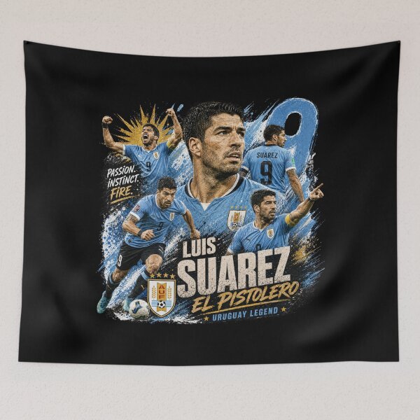 Aperçu de l'œuvre Luis Suárez Uruguay Legend – El Pistolero Football Art créée et vendue par FutureTraveller.