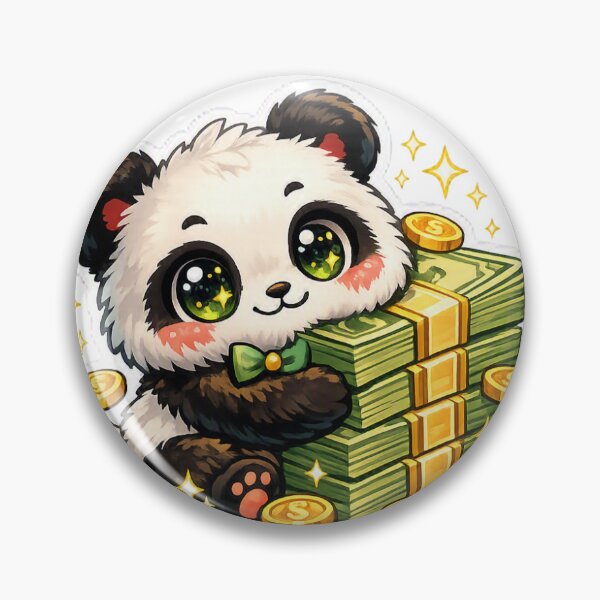 Item preview, Money Panda Sticker Kawaii Funny Finance Meme for Gen Z & Ambitious Creators designed and sold by CutePrintCorner.