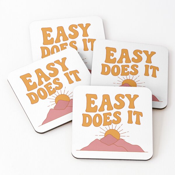 Item preview, Retro Easy Does It Mountain Sunset Quote designed and sold by nova-bloom.