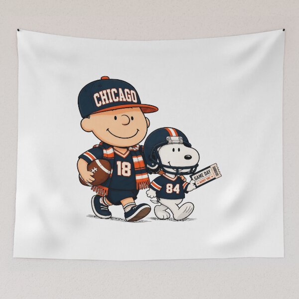 Item preview, Cute Football Fans Chicago Game Day Cartoon Duo designed and sold by CrystalSt77002.