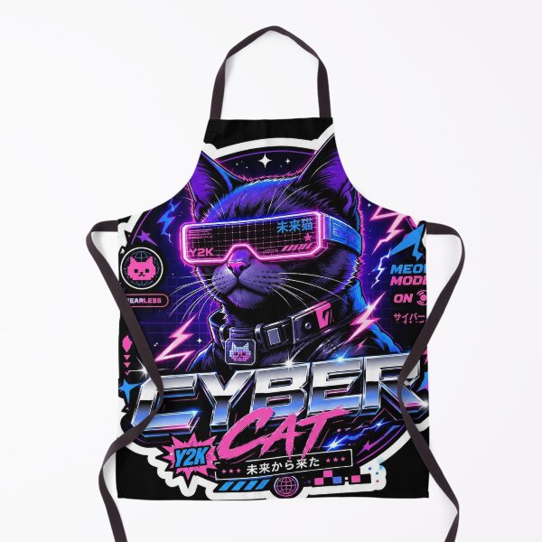 Item preview, Cyber Cat Y2K Retro-Futuristic Aesthetic Sticker designed and sold by LKLASA.