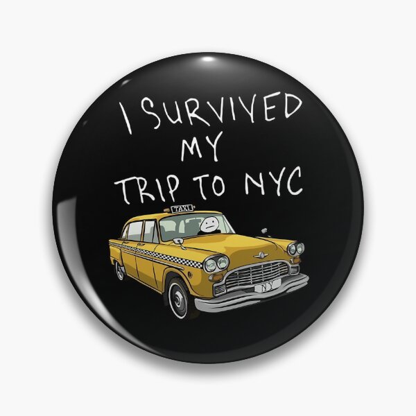 Item preview, I Survived My Trip To New York NYC Big Yellow Taxi Travel Vintage Meme designed and sold by MimicMiniatures.