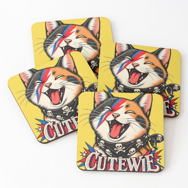 Item preview, CUTEWIE Cat Ziggy Stardust - Calico Cat Rock Skull Bandana Post designed and sold by BRTHRCNK01.