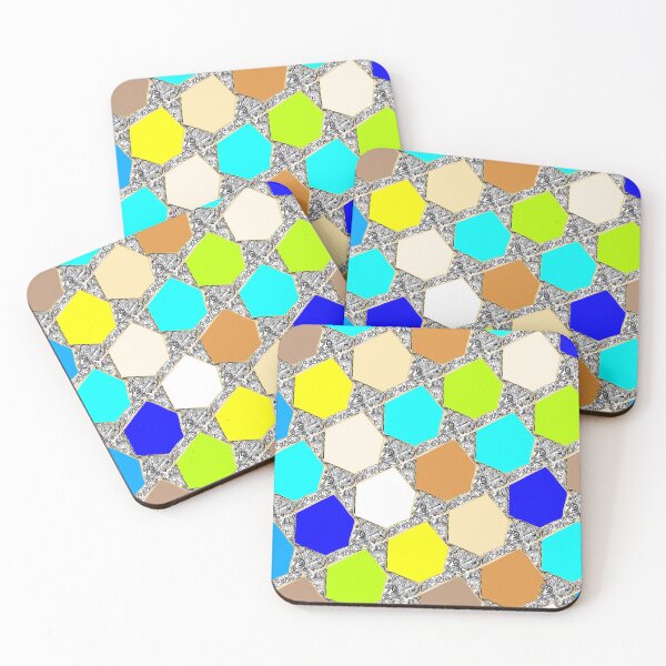 Item preview, Eclectic Hexagon Mosaic - Art Pattern for Home & Apparel designed and sold by The Mandala Oasis.