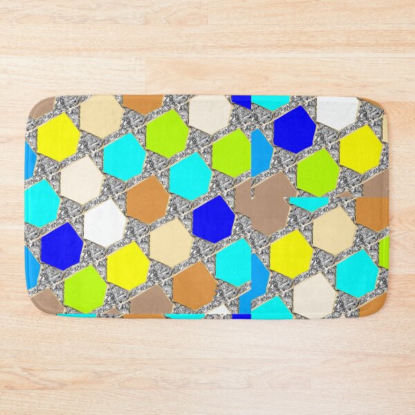 Item preview, Eclectic Hexagon Mosaic - Art Pattern for Home & Apparel designed and sold by The Mandala Oasis.