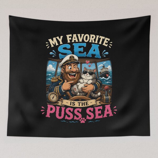 Item preview, My  Favorite Sea is The Puss-Sea designed and sold by TheEndDesign.