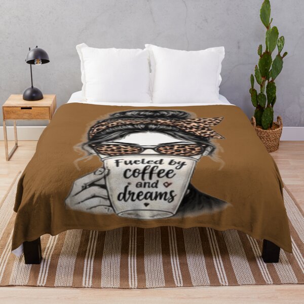 Item preview, Fueled By Coffee And Dreams Messy Bun Art designed and sold by FABIOLA1970.