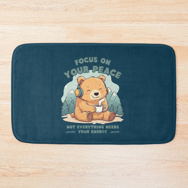 Item preview, Focus On Your Peace Cute Bear Mindfulness Quote designed and sold by SeJaa.