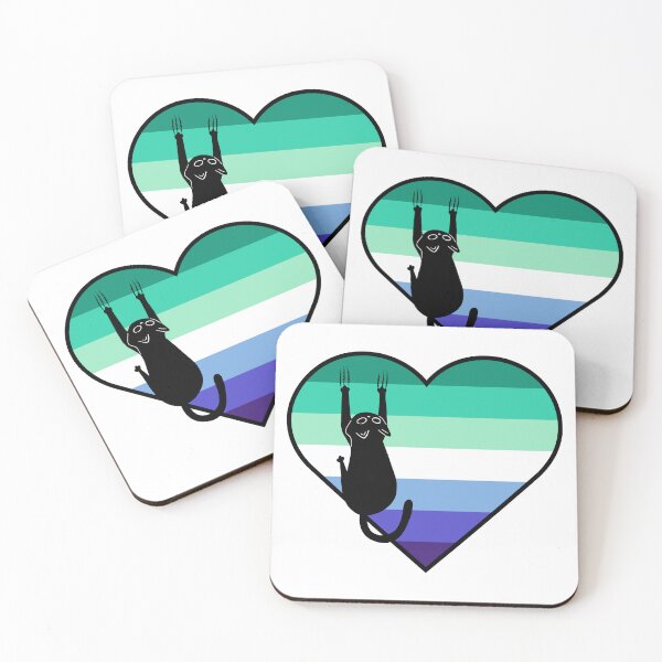 Item preview, Cat Scratch Gay Flag Heart designed and sold by Kit Barrie Creations.