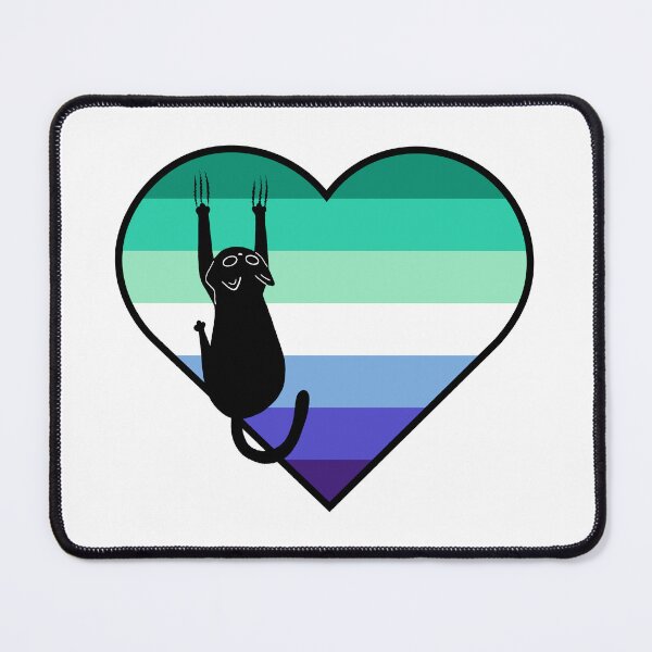Item preview, Cat Scratch Gay Flag Heart designed and sold by Kit Barrie Creations.